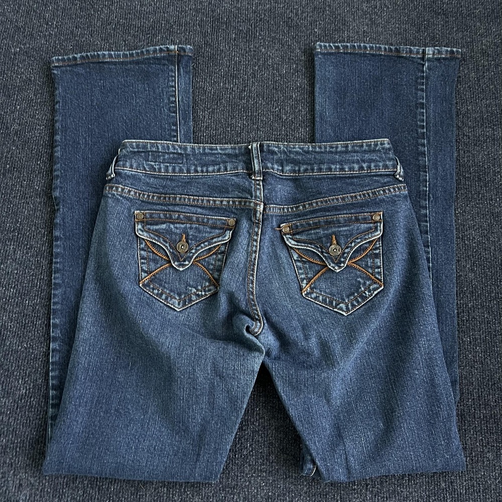 Y2K DELiA*s Reese Bootcut Jeans Womens‎ 3/4R Low Rise Stretch Wash Blue Denim